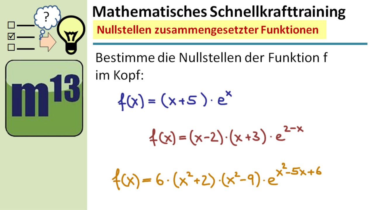 Nullstellen von zusammengesetzten Funktionen durch Hingucken erkennen | MST Serie