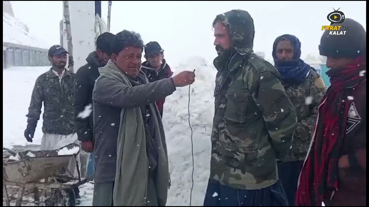 A breathtaking view of snowfall in Qalat, Balochistan.