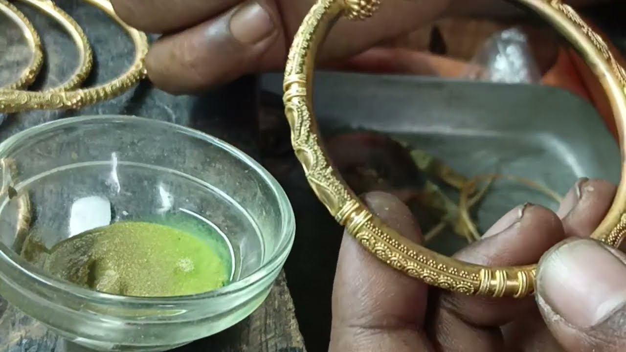 22k gold bangle making video||how to gold bangle||new Kolkata style raji Bala disine|| #jewellery