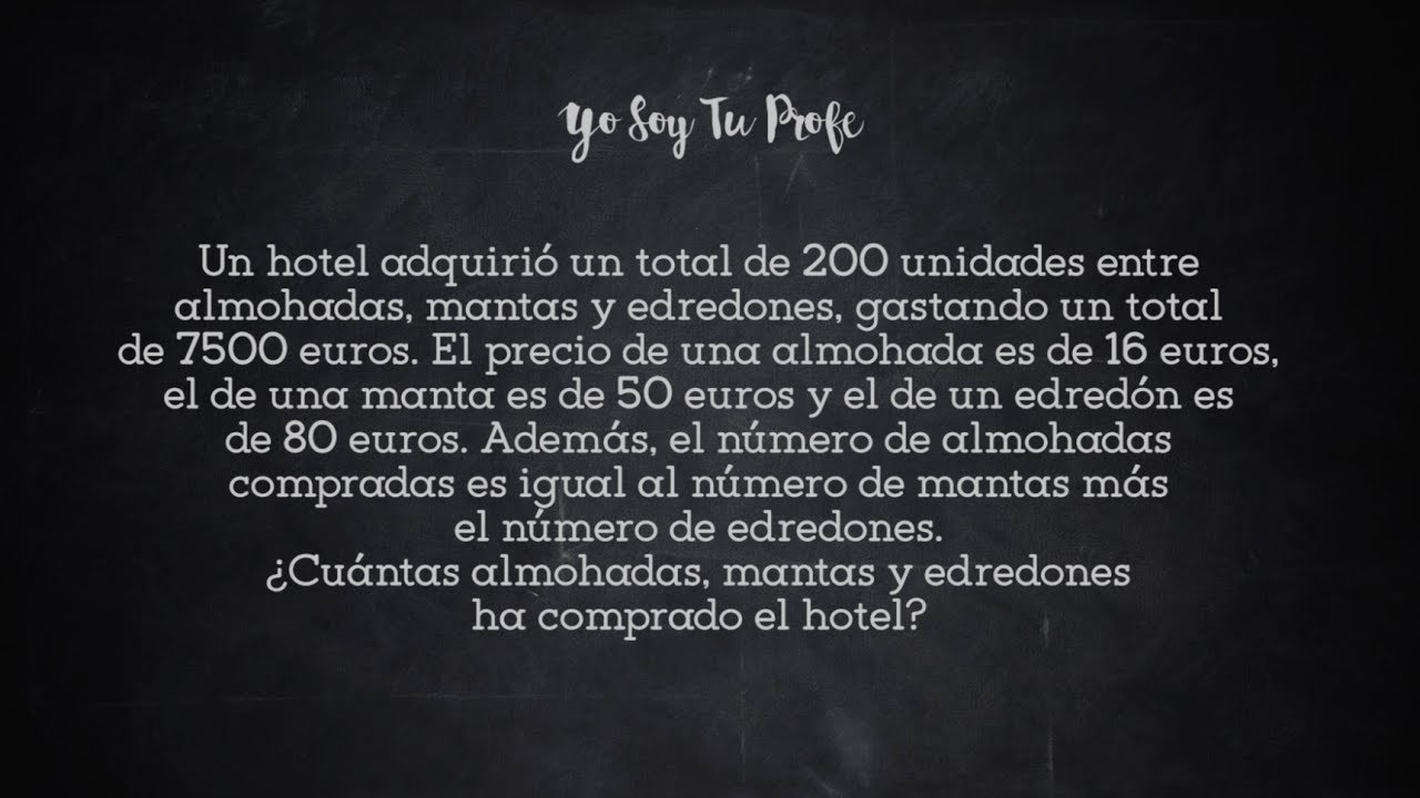 Problema resuelto por el método de Gauss (Videotutorial)