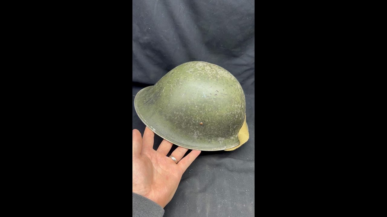 1944 Dated British Army WW2 Mk3 High Rivet Combat Helmet