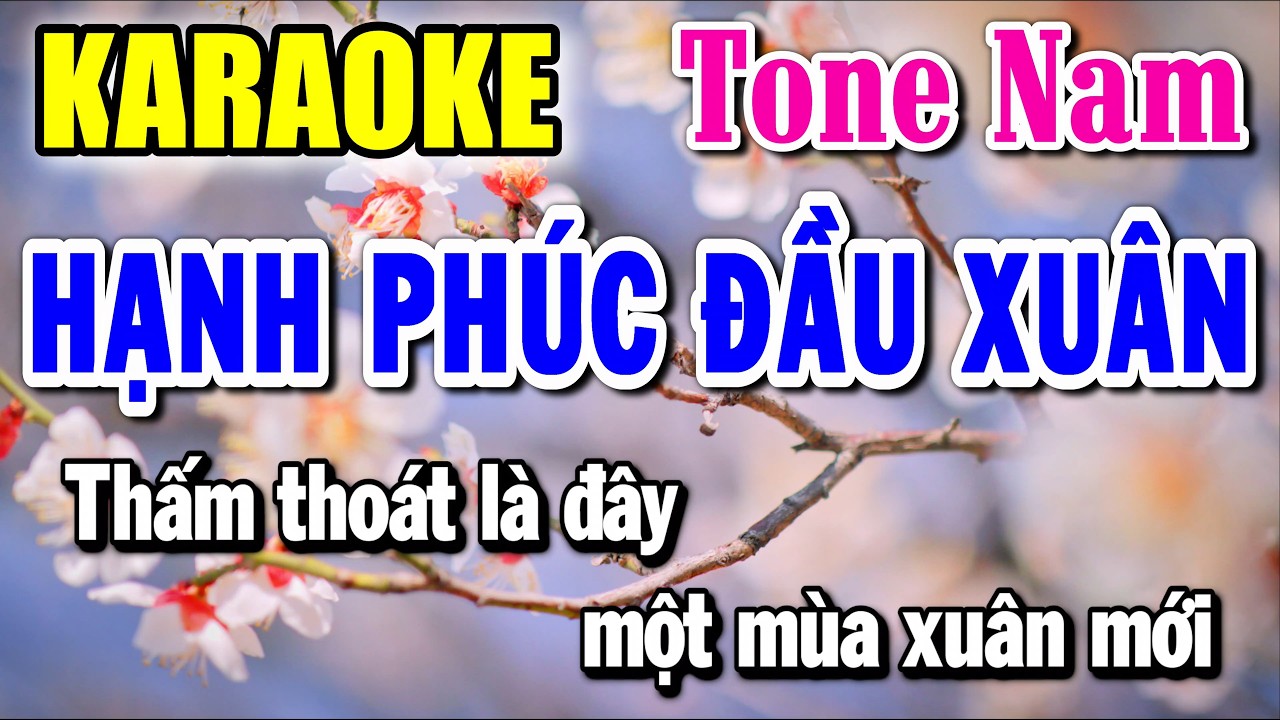 Hạnh Phúc Đầu Xuân - Karaoke ✦ Tone Nam ✦ Beat Mới | Yêu ca hát - Love Singing |