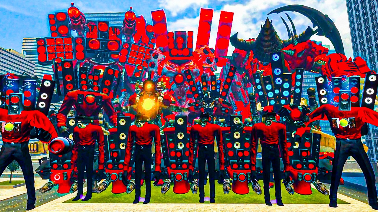 ALL SPEAKERMAN TITAN VS SKIBIDI TOILET 100 BOSSES, TITAN TV MAN VS ASTRO DETAINER TOILET - GMOD
