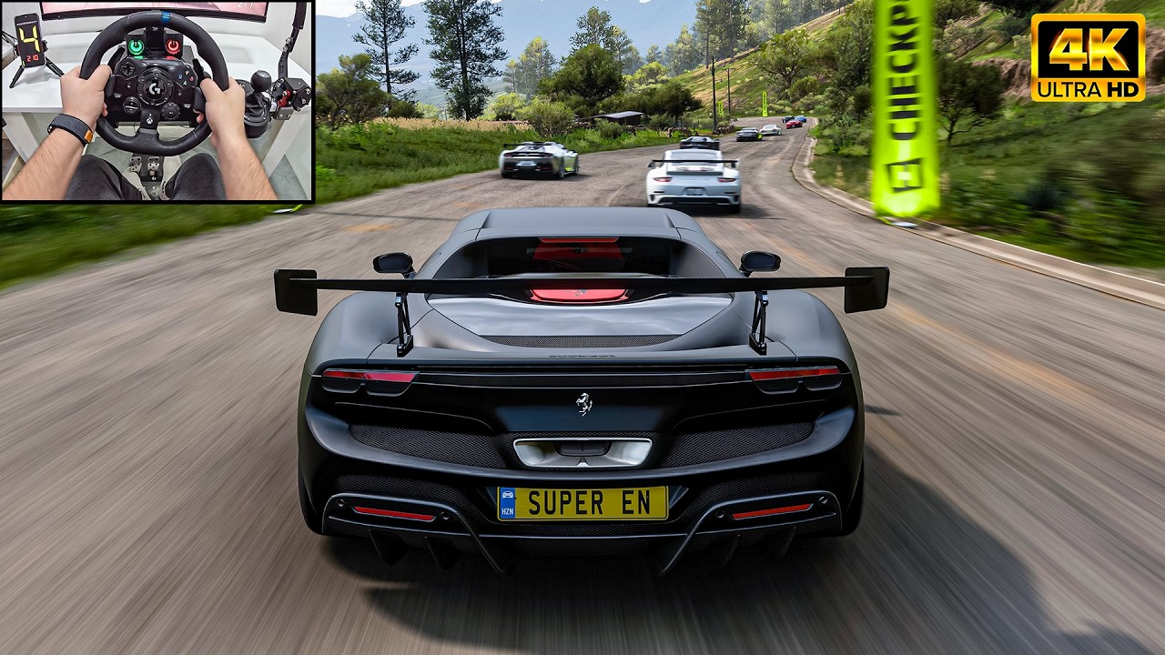 Ferrari 296 GTB VS Supercars - Forza Horizon 5 | Logitech G923 Steering Wheel