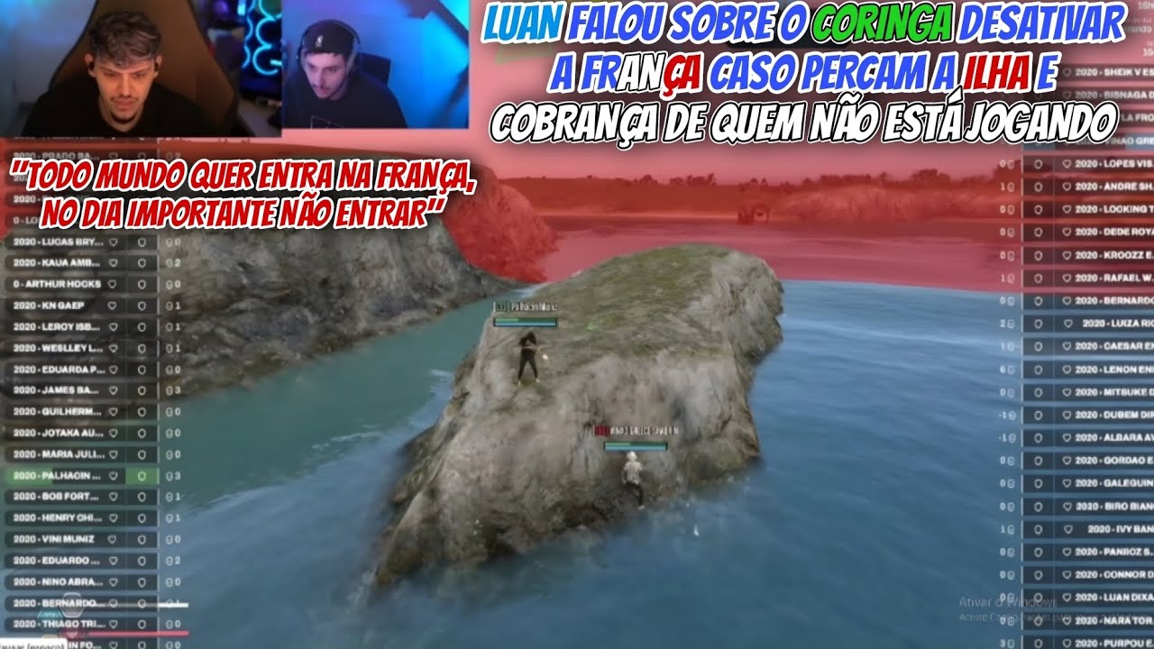 LUAN FALOU SOBRE O CORINGA DESATIVAR A FRANÇA CASO PERCAM A ILHA E COBRANÇA A QUEM NÃO ESTÁ JOGANDO!