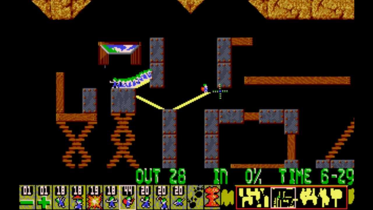 Lemmings [PC] - Level 13 (Tricky): Lemming Drops