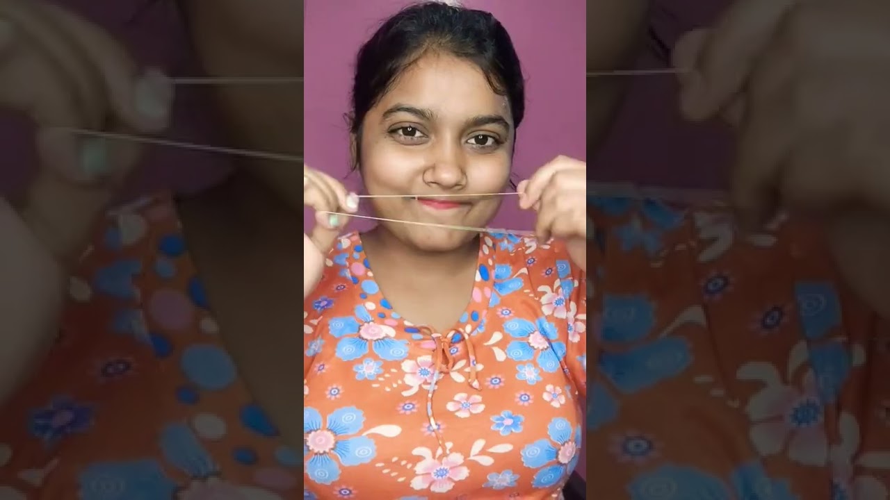 eyebrow threading at home, khud se eyebrow kaise banae?#youtubeshorts #shorts #shortvideo #asmr