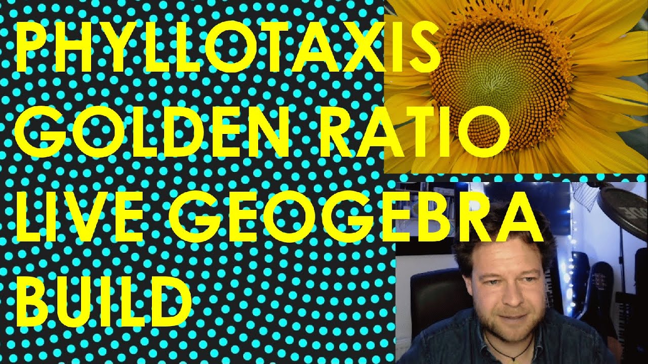 The Golden Ratio and Phyllotaxis - Sunflower Spirals - Live Geogebra Build (as seen on Numberphile)