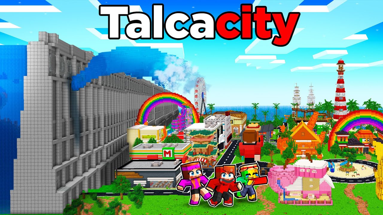 Un Tsunami détruit Talcacity sur Minecraft !