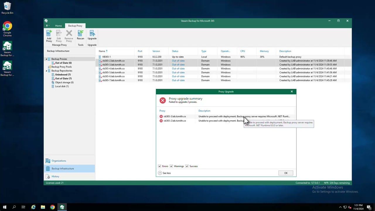 Veeam Backup for M365 upgrade to v8 & Proxy Pools