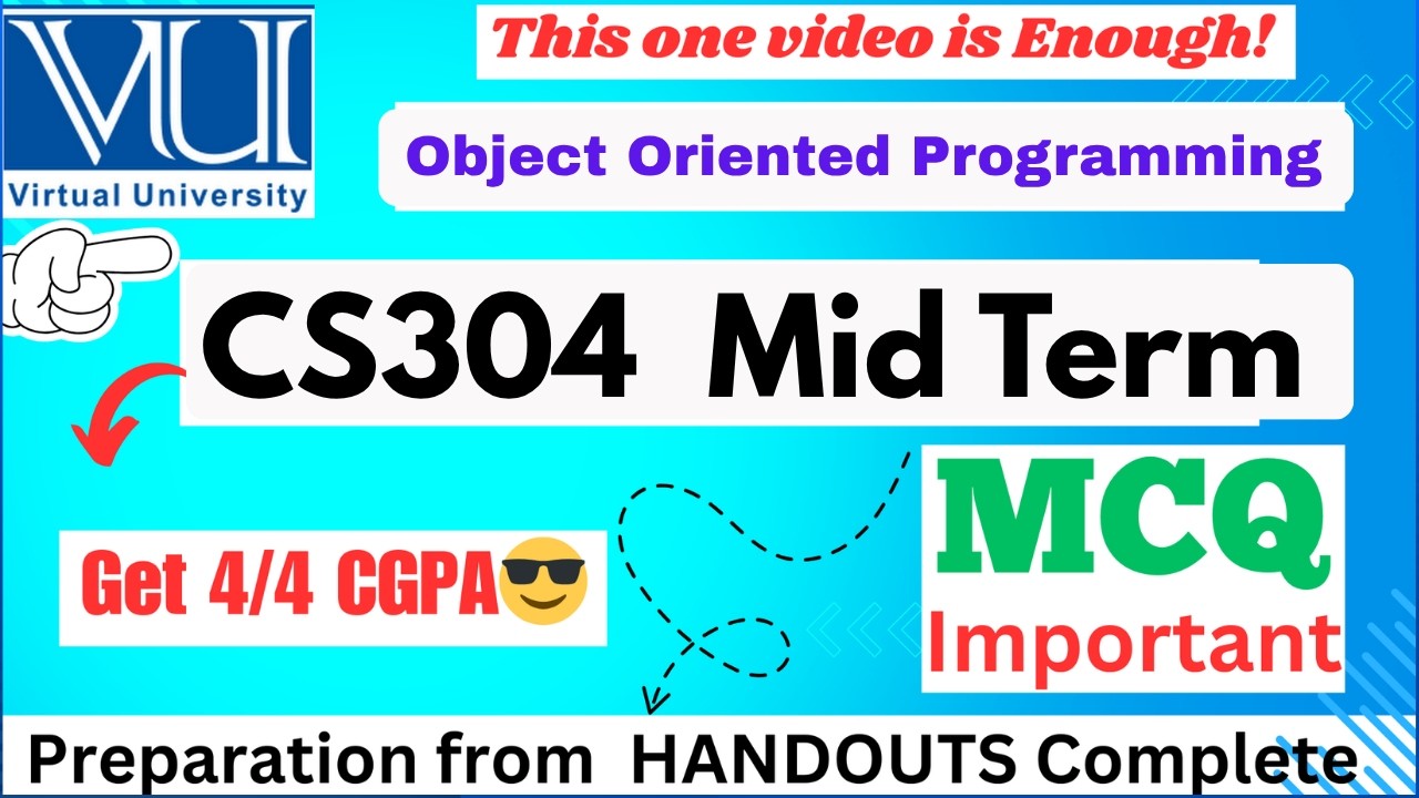 CS304 Mid Term Preparation || cs304 midterm most REPEATED & IMPORTANT ✅ MCQ