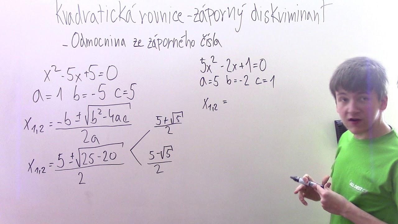 Kvadratická rovnice - záporný diskriminant