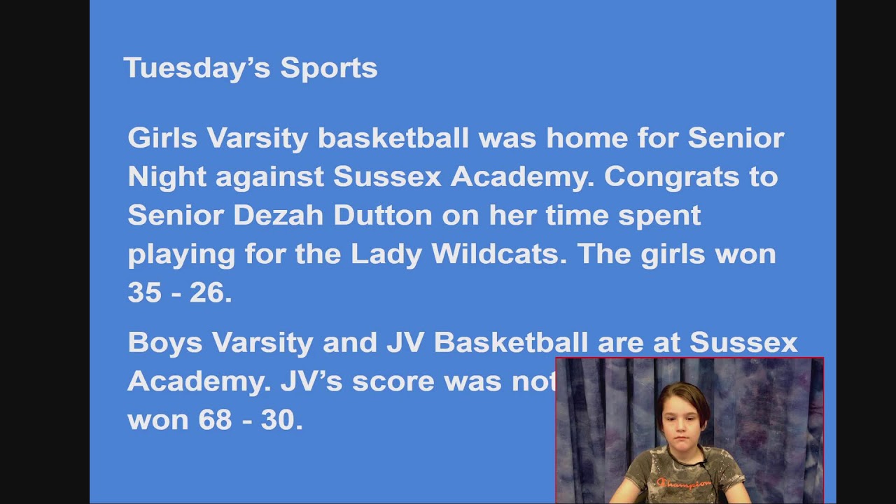 Morning Announcements for Friday February 13, 2026
