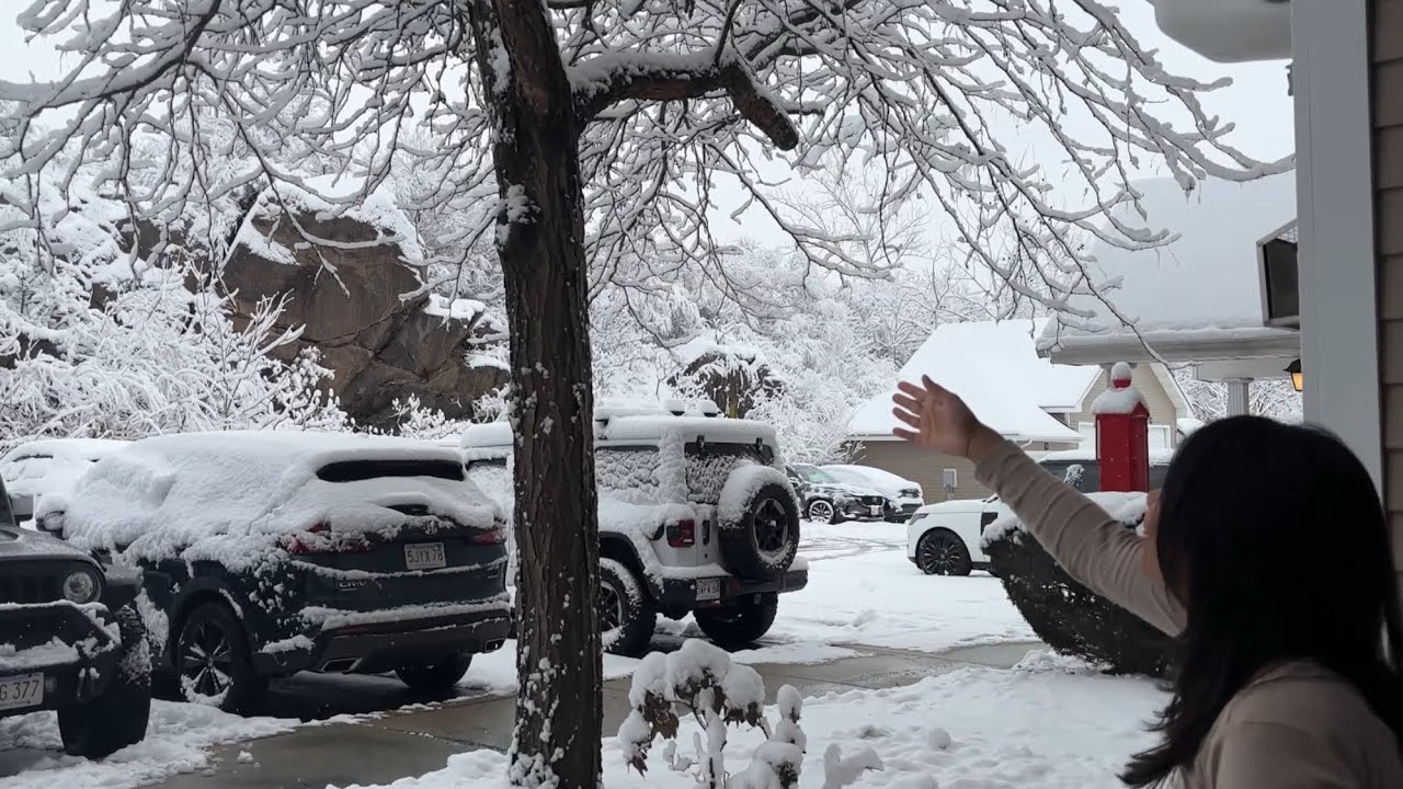 Itni snowfall 😱 Kal toh aur bura haal 🤯🤯 🌊🌊 #minivlog #indianinusa #snow #snowfall 