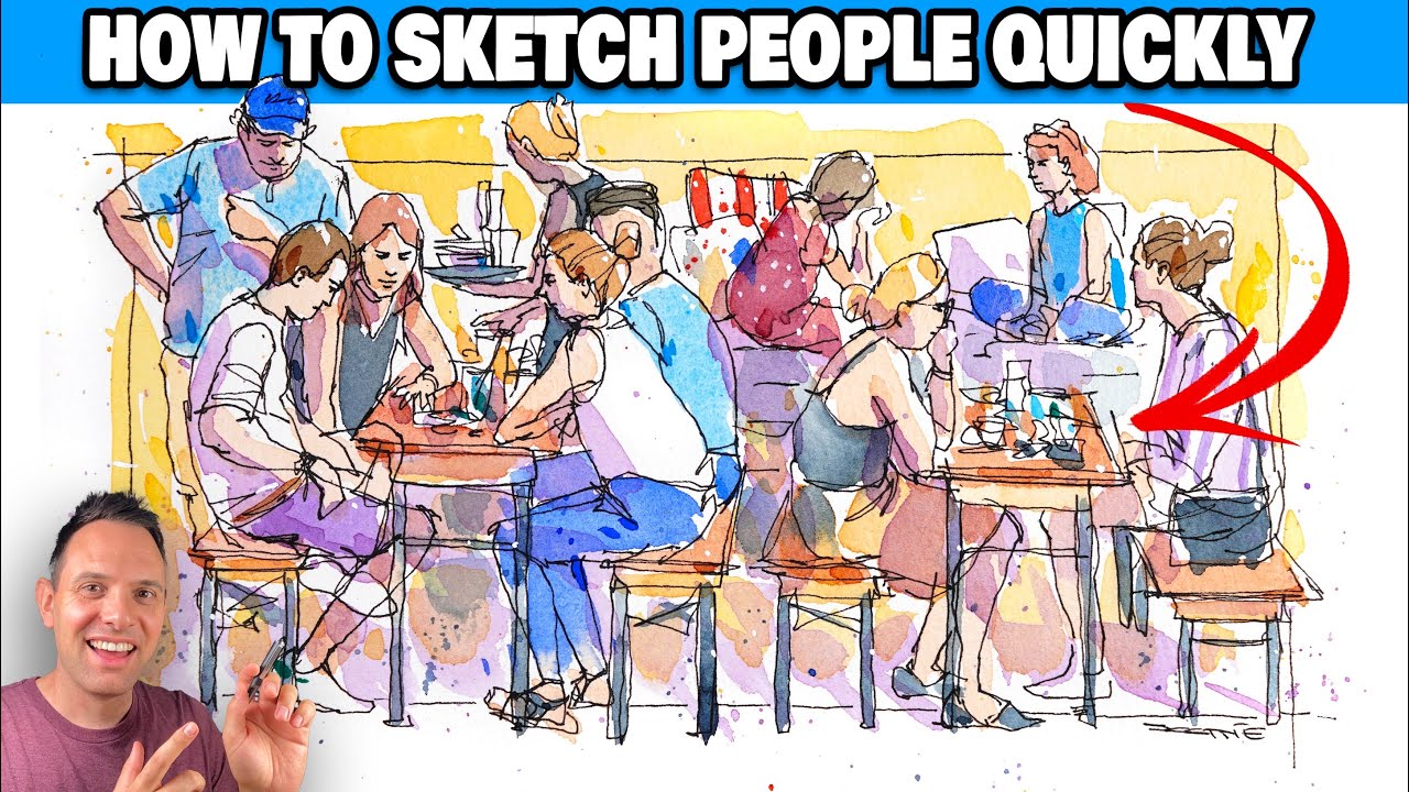 How To Draw PEOPLE Quickly In Groups | Urban Sketching Tutorial