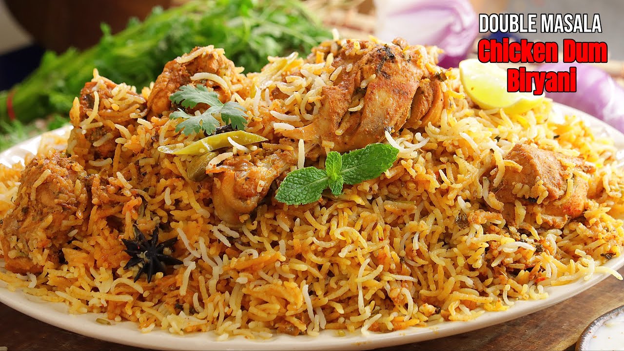 Double Masala chicken Dum Biryani Recipe in Telugu || Homemade chicken Dum Biryani ||  Vismai Food