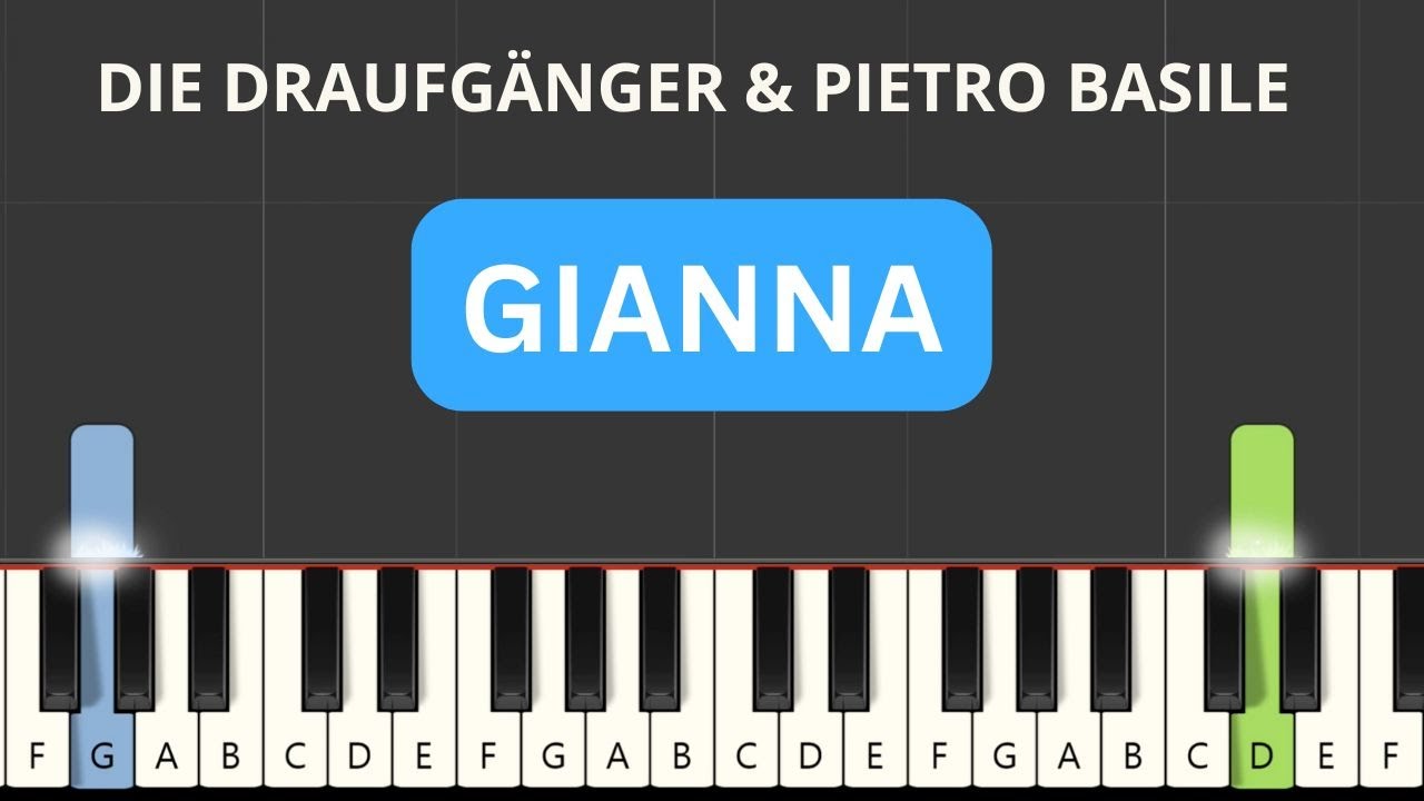 Die Draufgänger & Pietro Basile - Gianna (Piano Tutorial) (+ Noten)