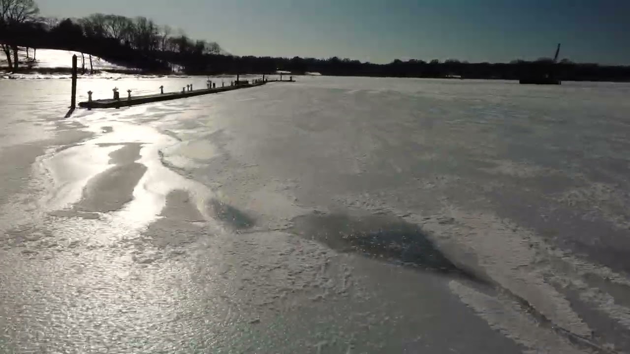 Mill Neck Creek, frozen over, winter 2026