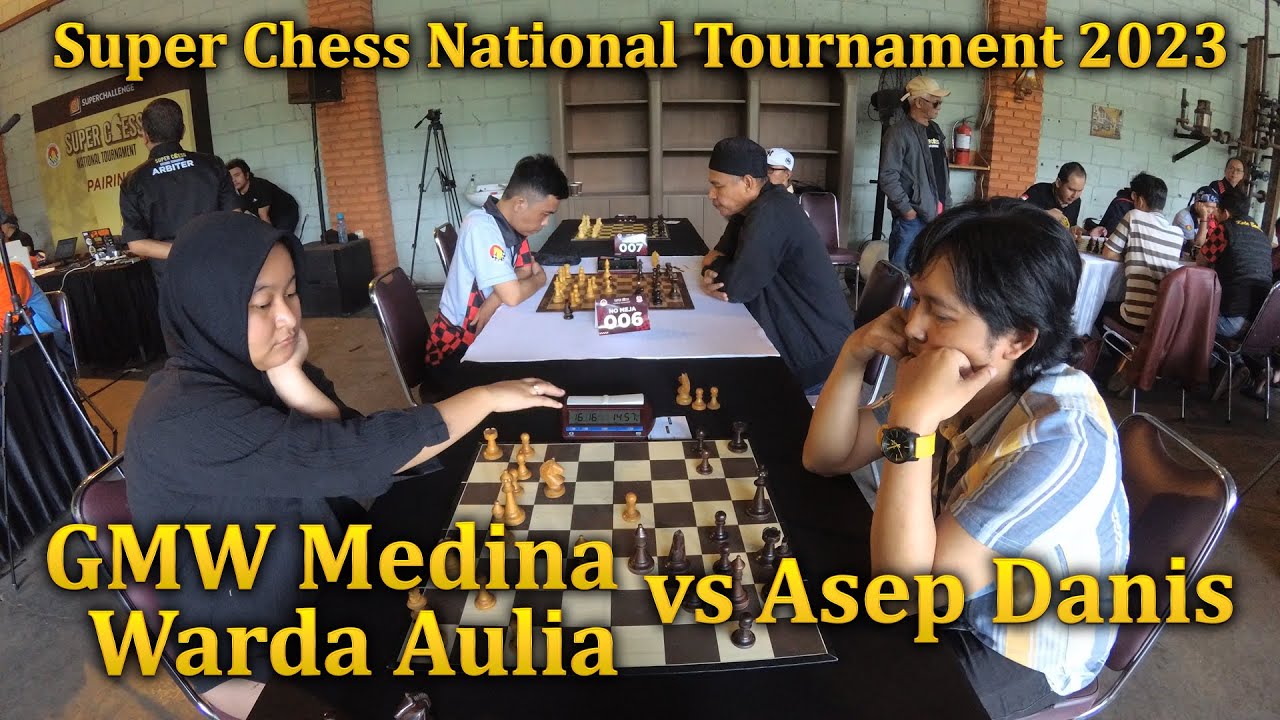 GM Medina Warda Aulia vs Asep Danis, Super Chess National Tournament 2023