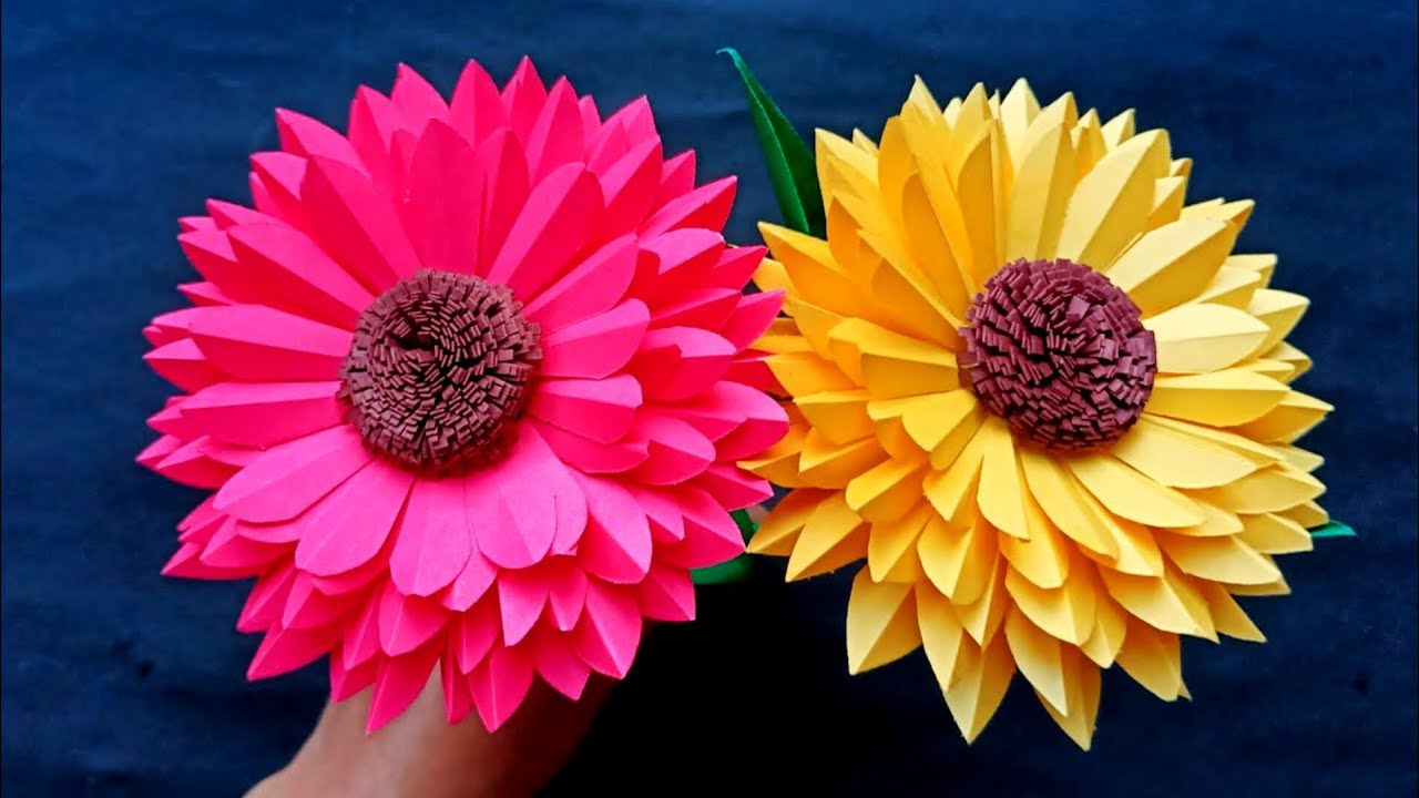 Beautiful Paper Flower Making / Paper Crafts for kids / Paper crafts for school / Paper Flowers