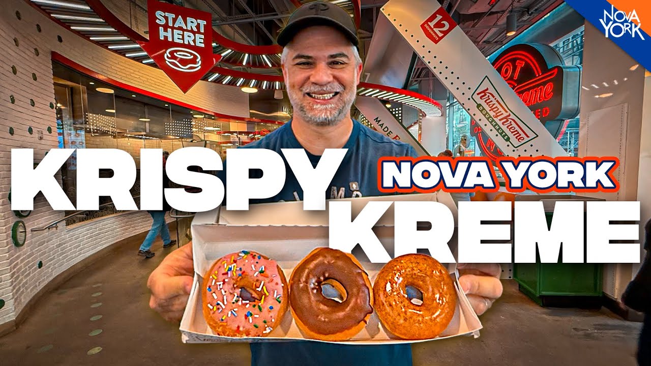 Como é a loja de DONUTS DA KRISPY KREME na Times Square em Nova York
