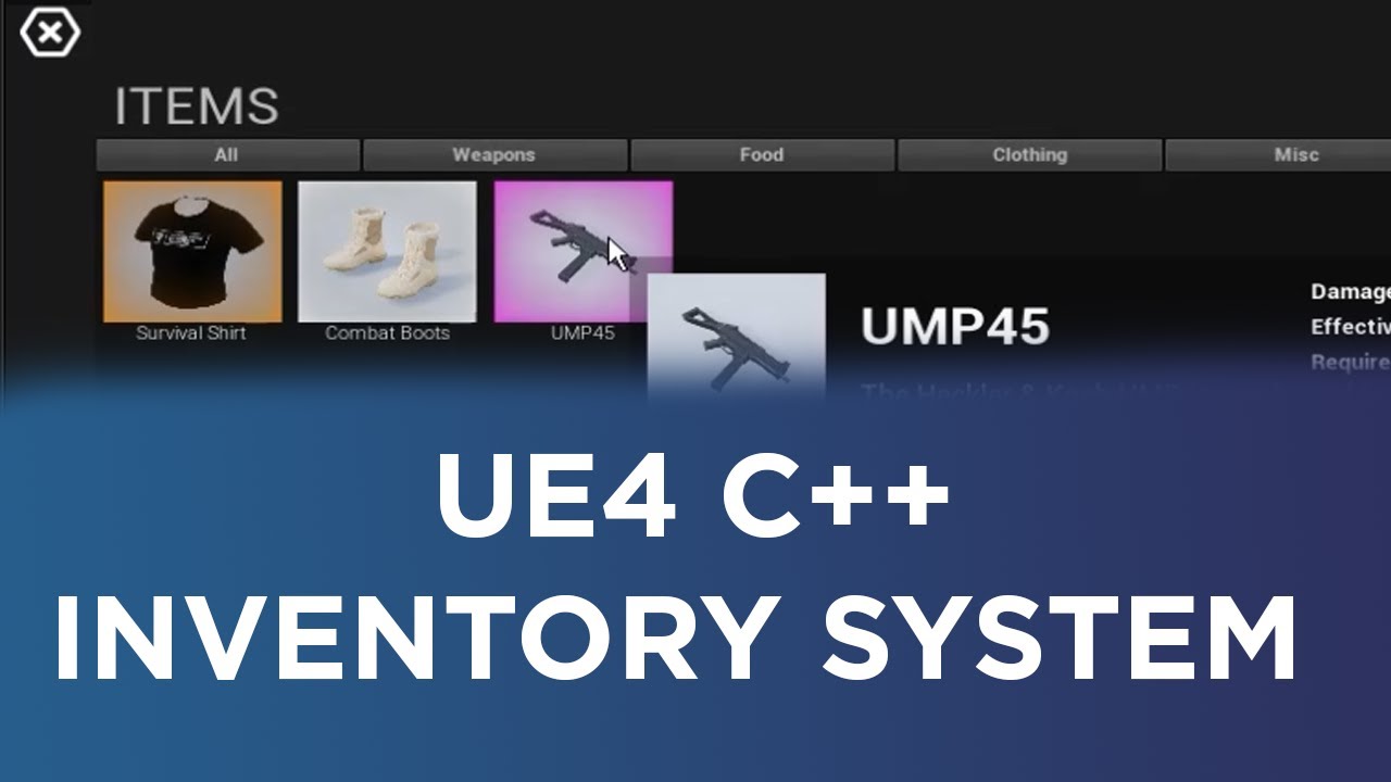 Как создать систему инвентаря на C++ в Unreal Engine