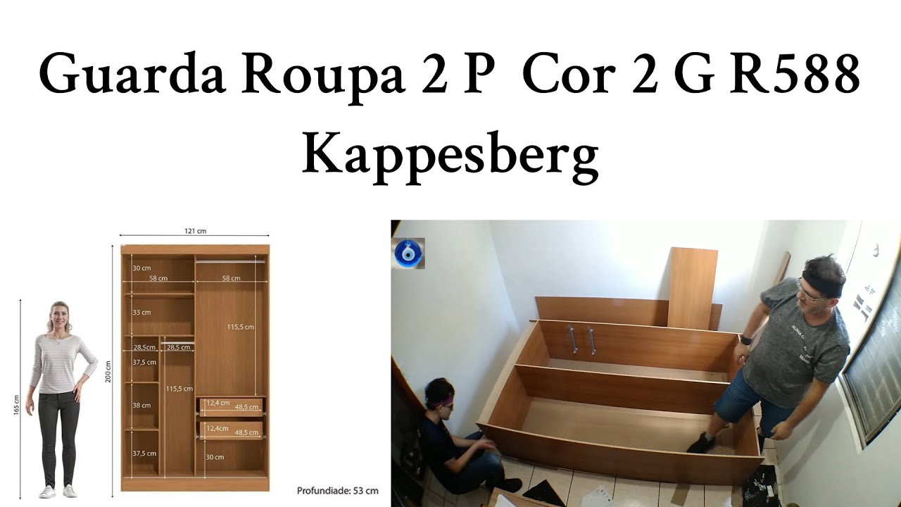 Guarda Roupa Kppesberg 2 P Cor 2 Gav R588 #diy #montagem #guardaroupas #kappesberg #riograndedosul