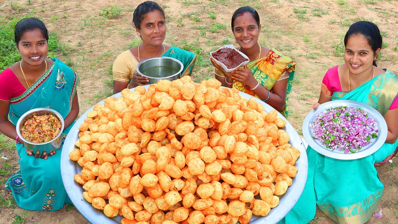 PANI PURI RECIPE | Pani Puri ,Masala ,Rasam & Chutney | India's Famous StreetFood | VIillage Babys