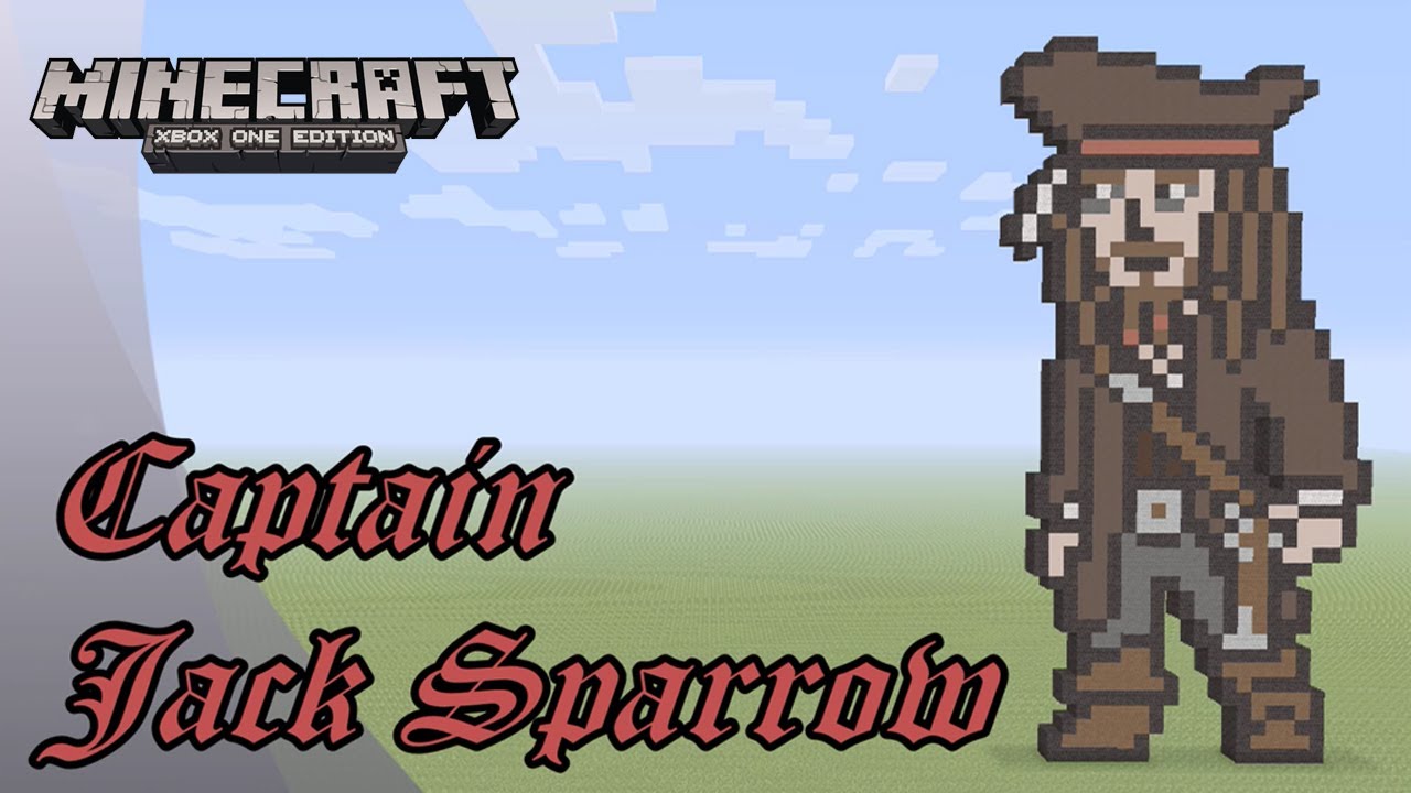 Minecraft: Pixel Art Tutorial and Showcase: Captain Jack Sparrow (Pirates of the Caribbean)