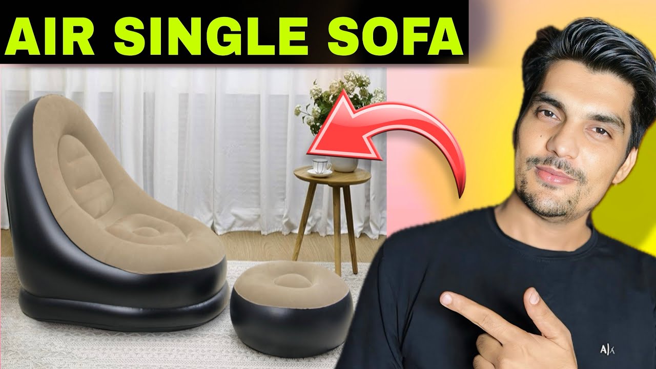 Inflatable Sofa with Household Air Pump - Air Inflatable Sofa Couch Chair with Footstool 