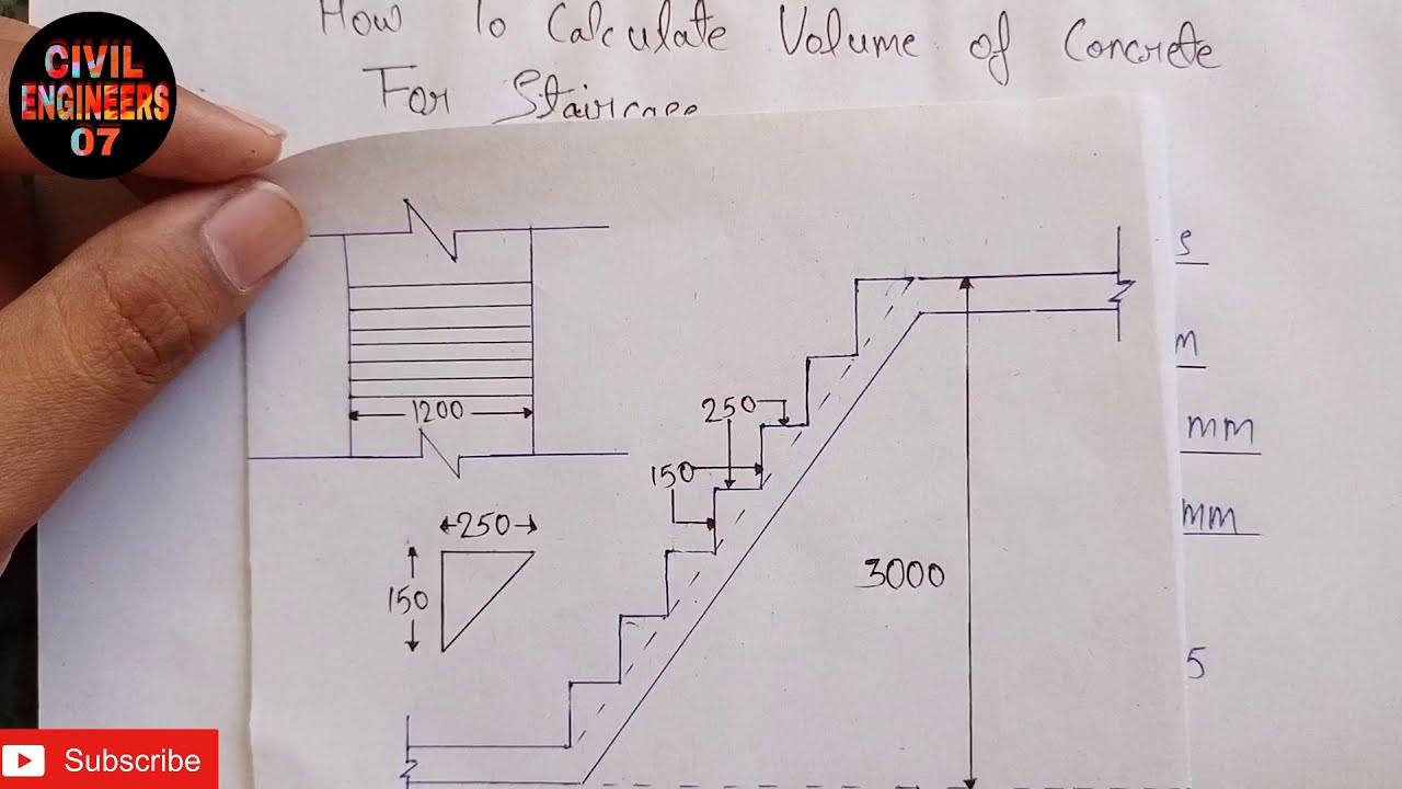How to calculate volume of concrete in staircase | Civil Engineering |