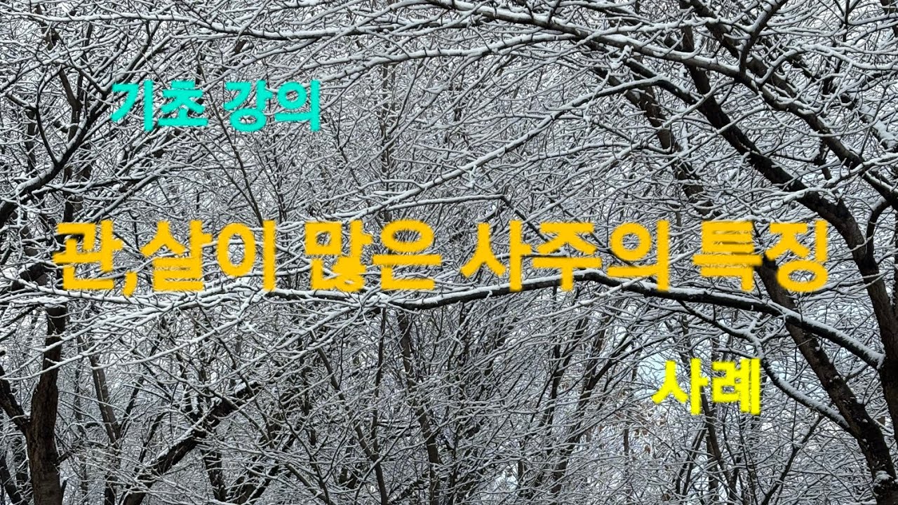 [기초 강의] 관과 살이 많은 사주의 특징