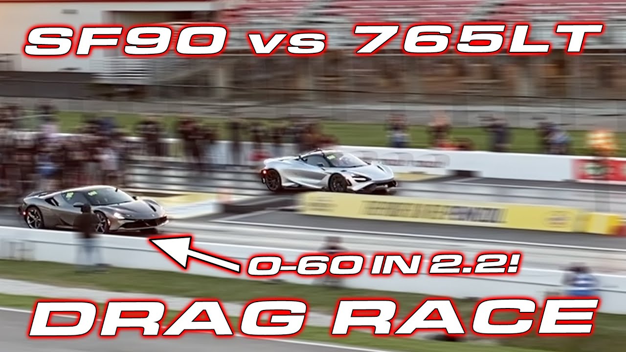 WORLD'S QUICKEST FERRARI * SF90 vs 765LT * Hennessey vs DragTimes 1/4 Mile Showdown