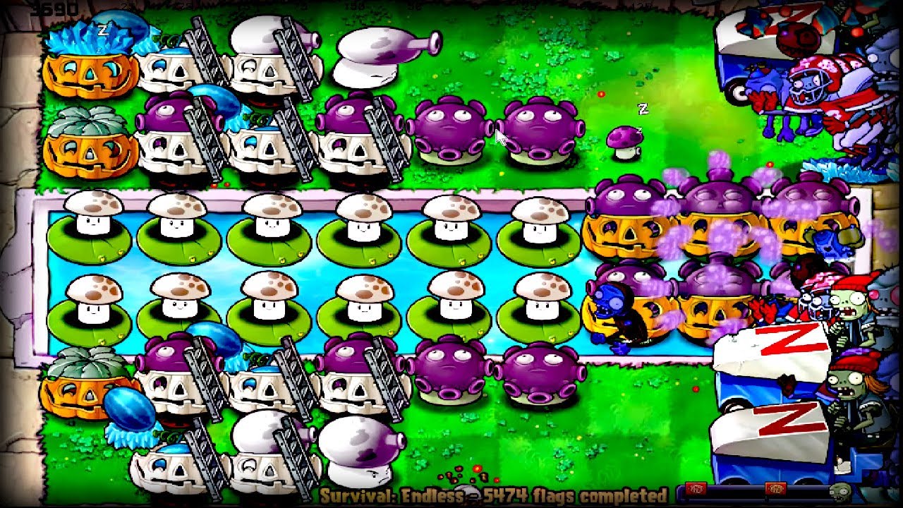 Twinless Cobless in Survival Pool Endless | Plants Vs. Zombies | 5400+ Flags