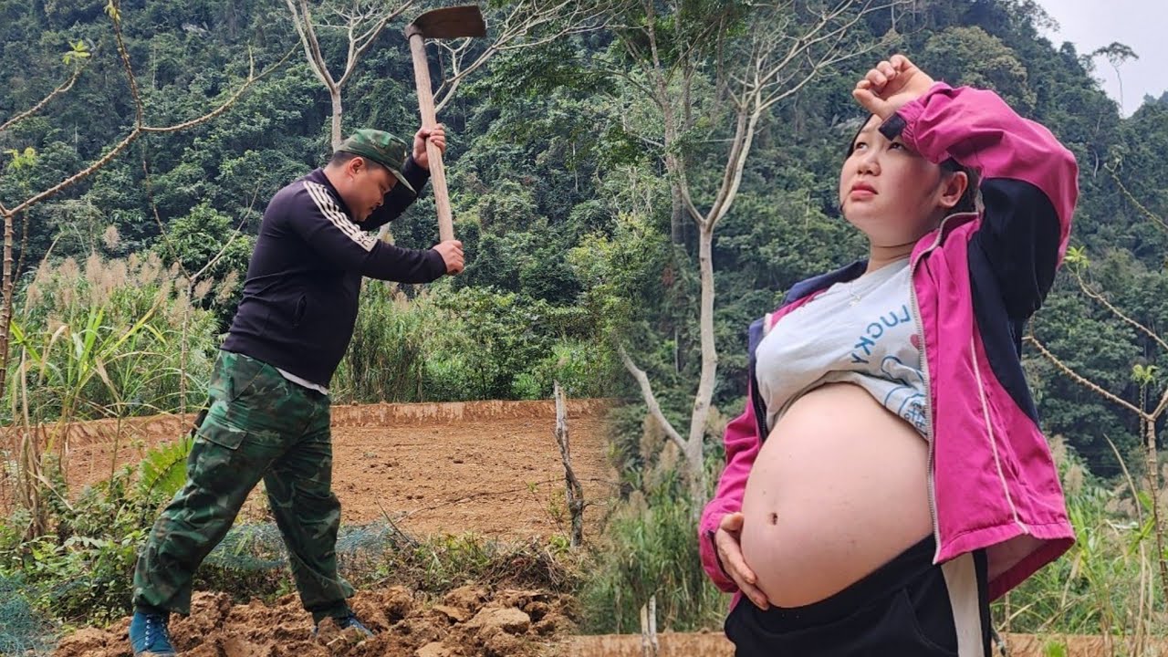 The rural girl who is building the garden fence plans to grow more vegetables_ Lý Thị Tươi 