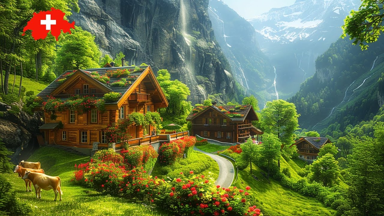 Stäubifall, Axalp, SWITZERLAND 4K 🇨🇭 Best Places to Visit in Switzerland 🇨🇭 Swiss Village Tour