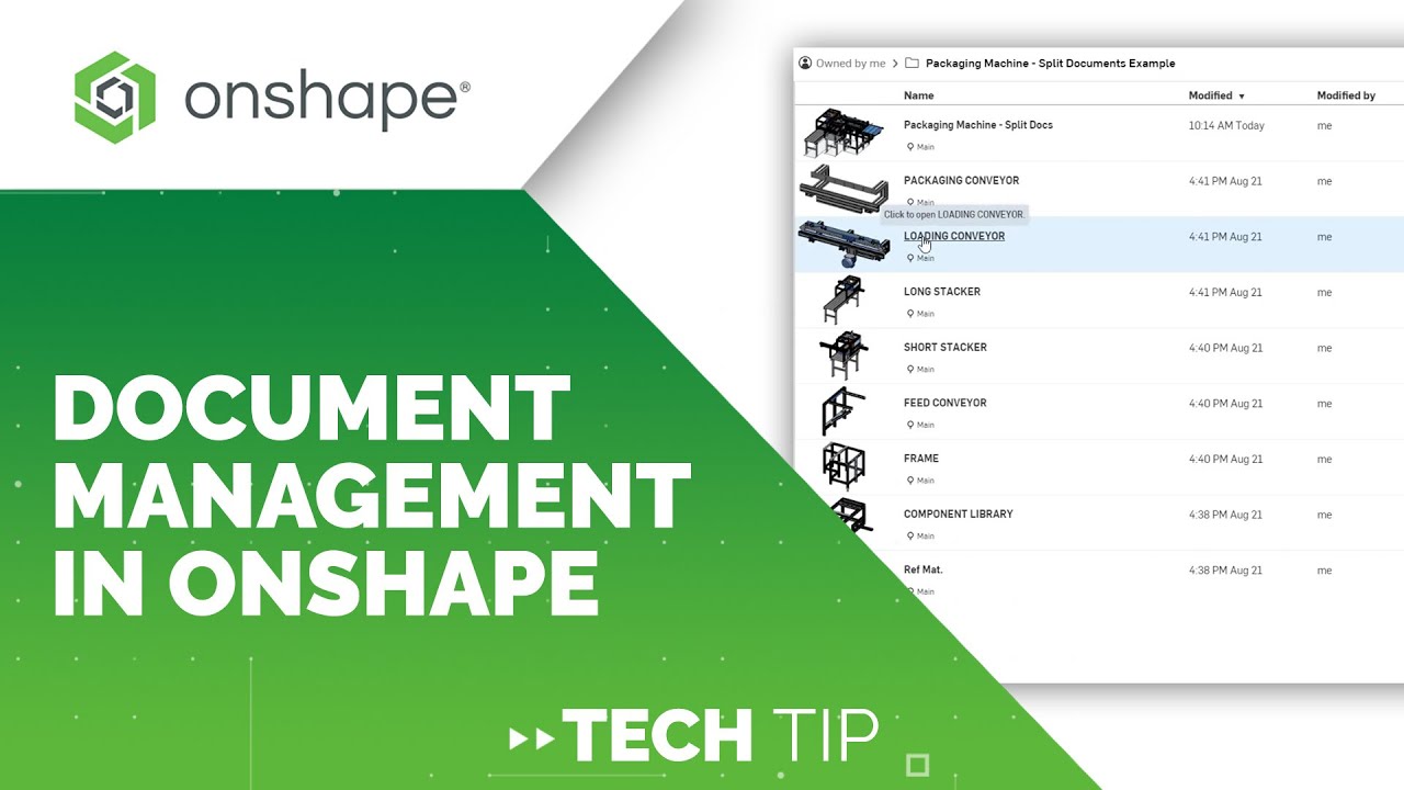 Document Management in Onshape - Tech Tip