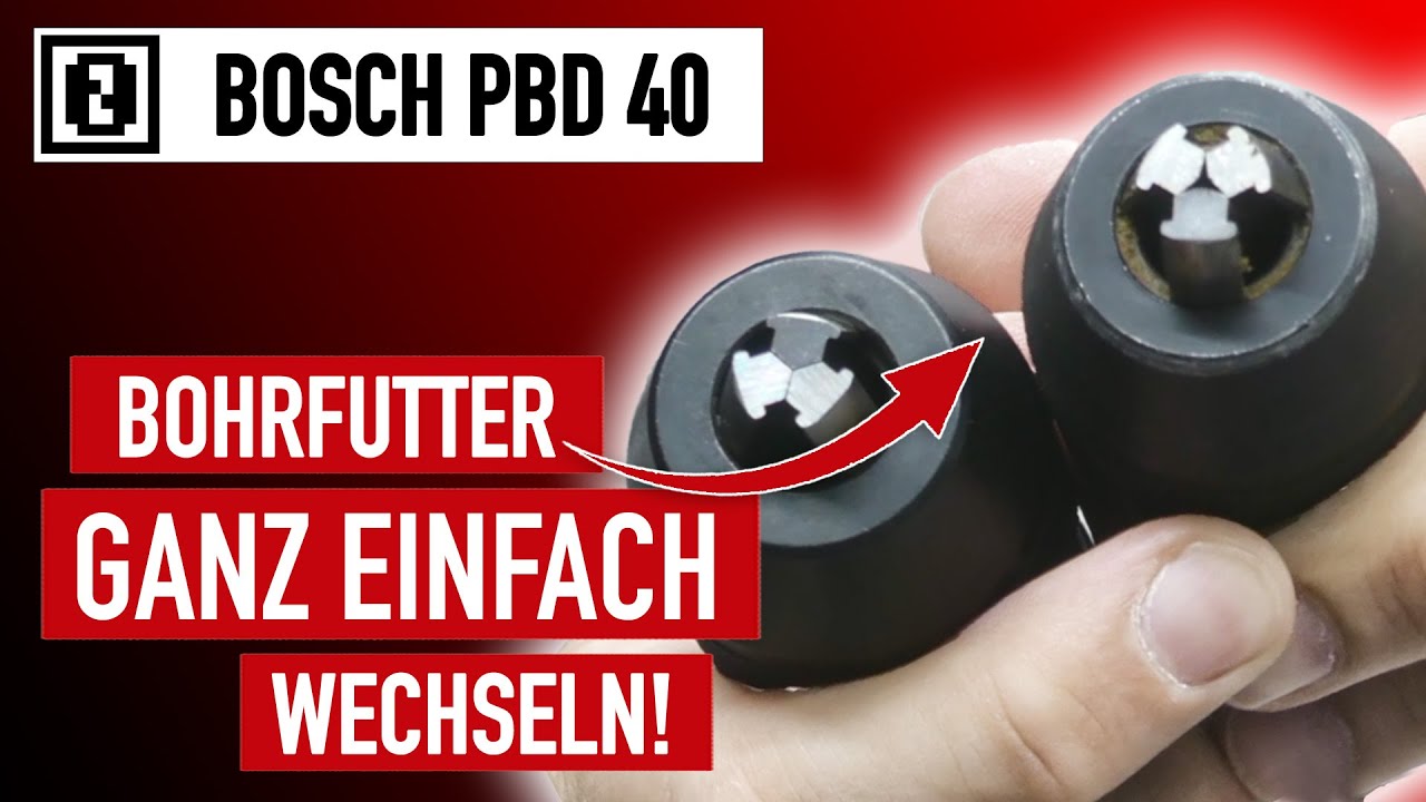 Bosch PBD 40 Bohrfutter ganz einfach wechseln • Rundlauf verbessern • kleinere Bohrer einspannen