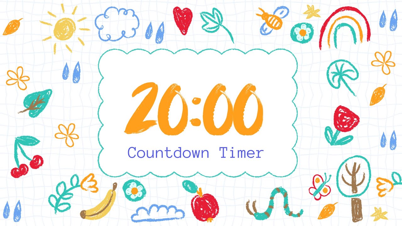 20 Minute Timer with Relaxing Music and Alarm | Cute Spring Countdown Timer