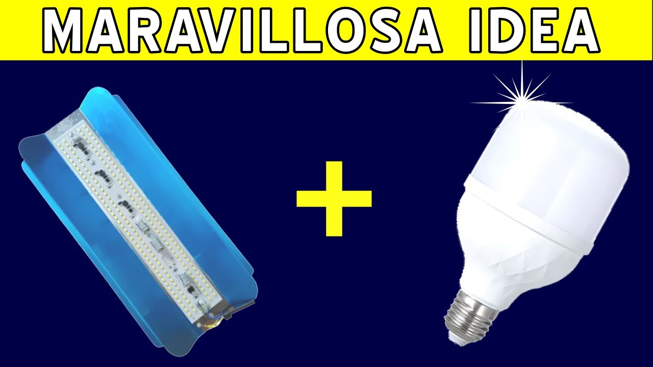 📌INCREIBLE IDEA CON FOCO-BOMBILLA LED 💡💡, Y LAMPARA LED LIVIANA 🏮!! FACIL Y RAPIDO✔️