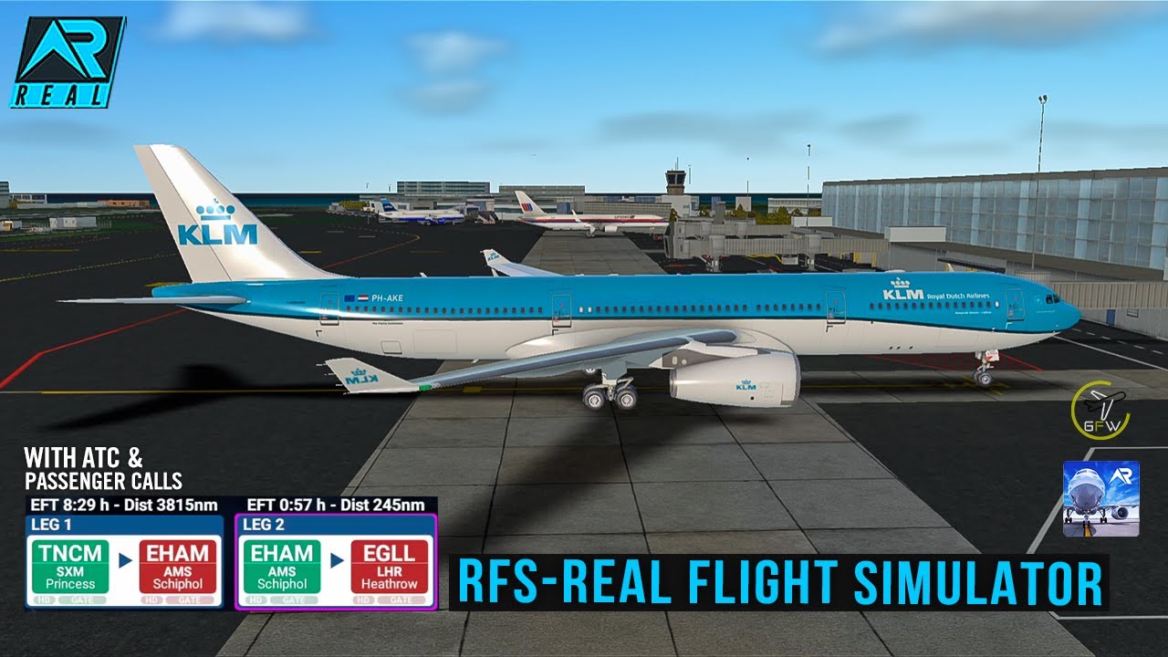 RFS - Real Flight Simulator- Sint Maarten to London ||Full Flight||A330||KLM||FullHD||RealRoute