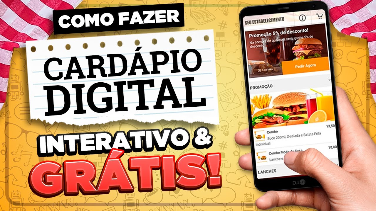 🍔 Como Criar um Cardápio Digital e Interativo GRÁTIS - Para Whatsapp e Delivery c/ QRCode