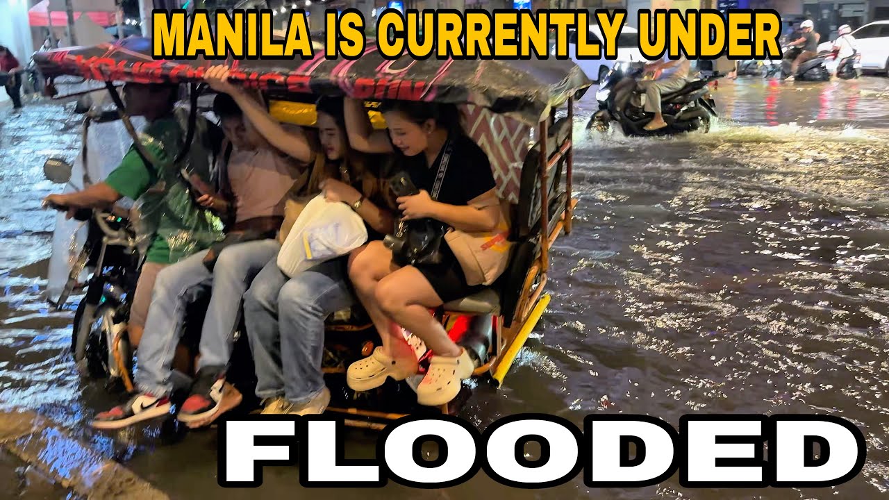 SHOCKING! MANY PEOPLE STRANDED DUE TO MASSIVE FLOODS by HEAVYRAINFALL IN MANILA PHILIPPIMES[4K]