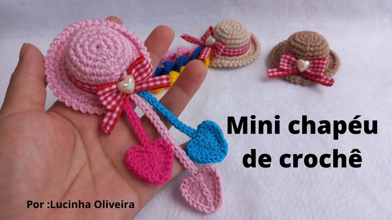 Mini chapeu de croche - @Fio a Fio Crochê