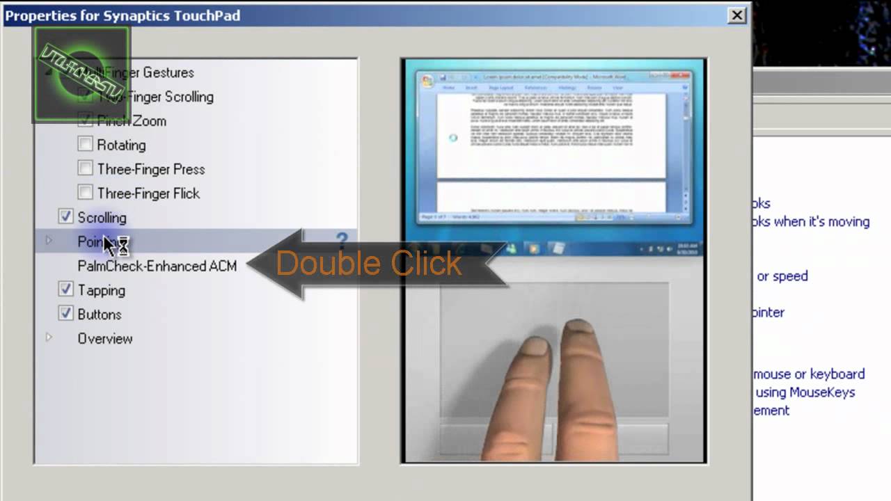 How to Enable the touch pad while typing! ( Synaptics touch device. )
