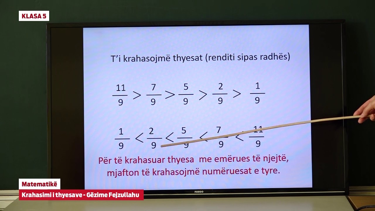 e Mesimi Klasa 5 - 5849 Matematikë - Krahasimi i thyesave