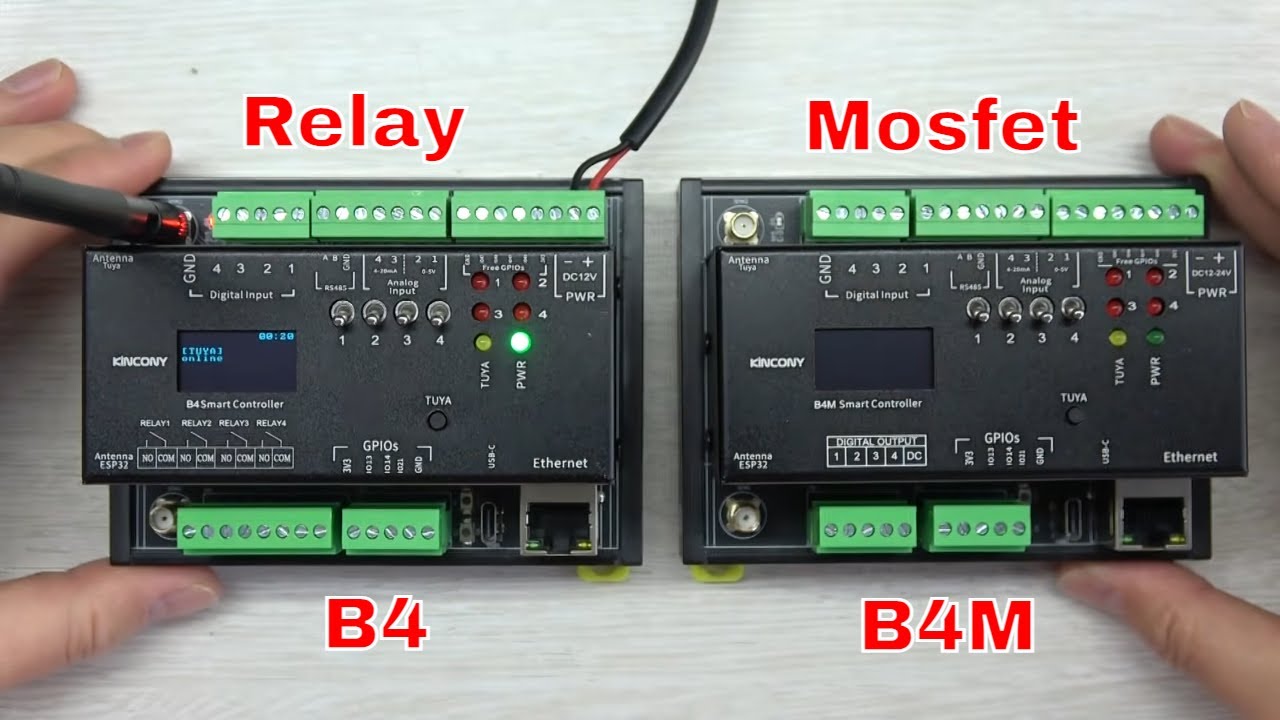 4-канальная плата реле ESP32S3 MOSFET для Home Assistant Tuya ESPHome B4/B4M