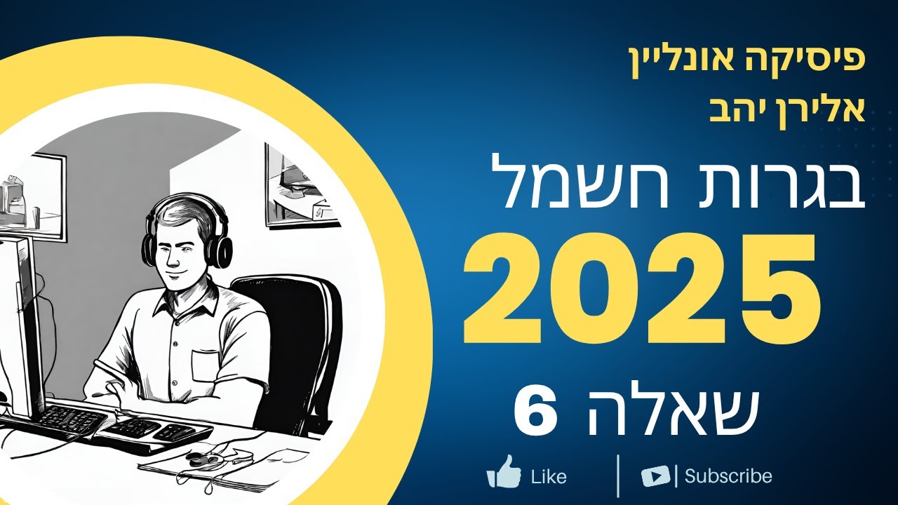 בגרות חשמל 2025 שאלה 6 - השראה אלקטרומגנטית סליל עם זרם חילופין בתוך לולאה