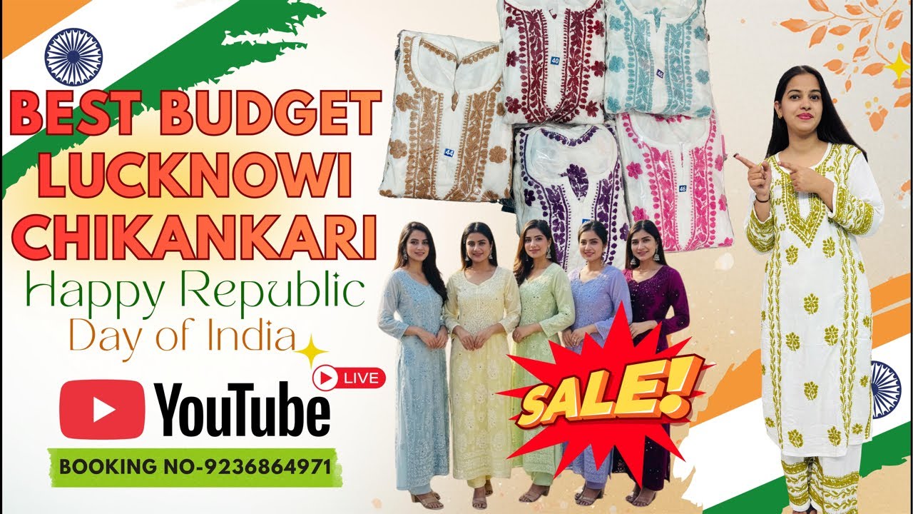 LAST CHANCE! 🇮🇳 Republic Day Chikankari Sale Ends BOOKING NO-| 9236864971 |#live #yt #chikankari