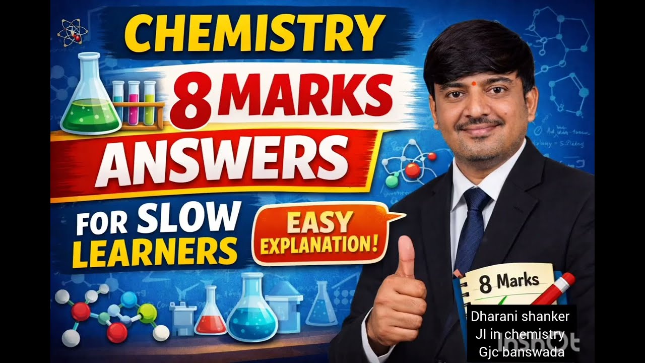 Inter 1st Year Chemistry 8 Marks Answers | Easy Explanation for Slow Learners | Dharani Shanker JL